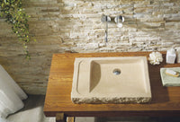 Thumbnail for Virtu USA Orion Natural Stone Bathroom Vessel Sink in Galala Beige Marble Bathroom Sink Virtu USA 