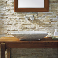 Thumbnail for Virtu USA Kirke Natural Stone Bathroom Vessel Sink in Bianco Carrara Marble Bathroom Sink Virtu USA 