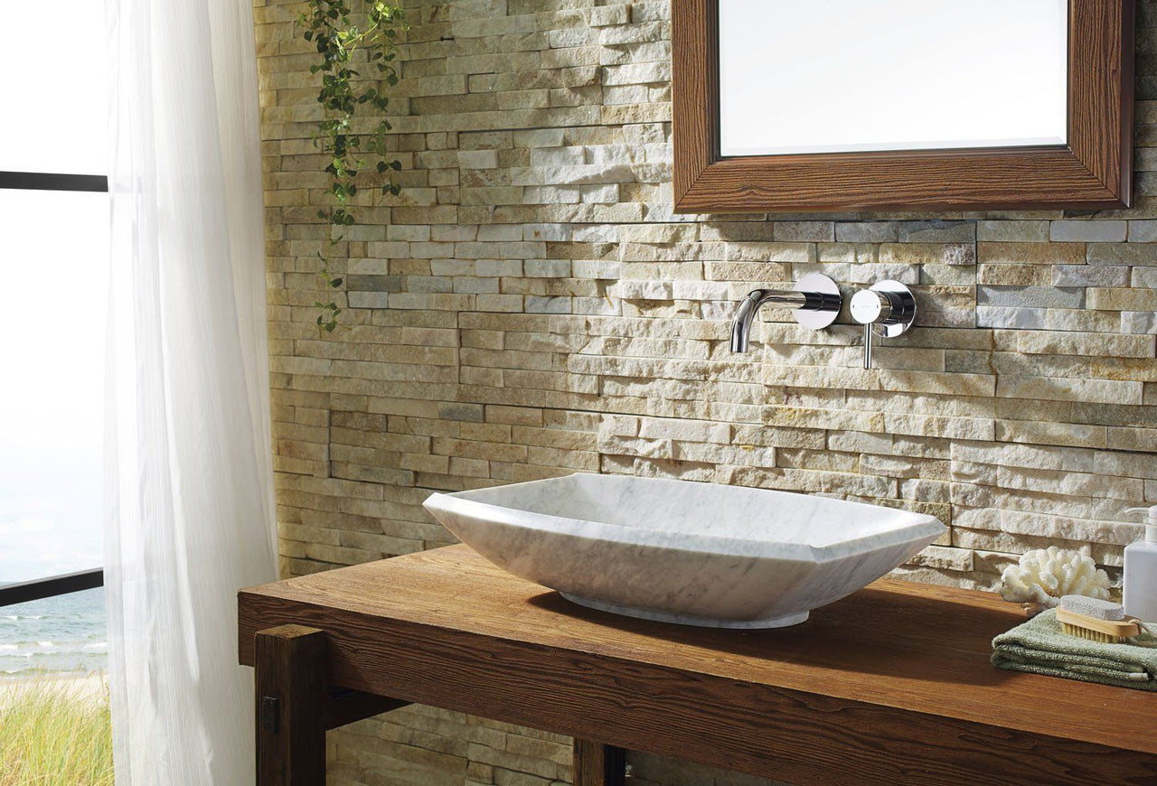 Virtu USA Kirke Natural Stone Bathroom Vessel Sink in Bianco Carrara Marble Bathroom Sink Virtu USA 