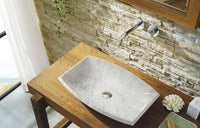 Thumbnail for Virtu USA Kirke Natural Stone Bathroom Vessel Sink in Bianco Carrara Marble Bathroom Sink Virtu USA 
