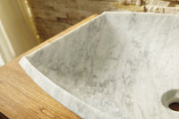 Thumbnail for Virtu USA Kirke Natural Stone Bathroom Vessel Sink in Bianco Carrara Marble Bathroom Sink Virtu USA 