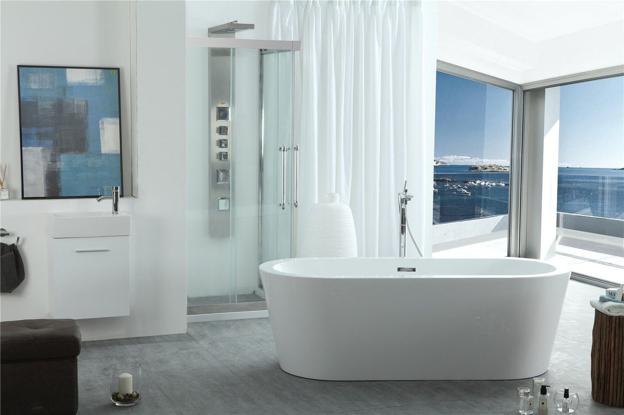 Virtu USA Serenity 70" x 31.5" Freestanding Soaking Bathtub FreeStanding Bathtub Virtu USA 