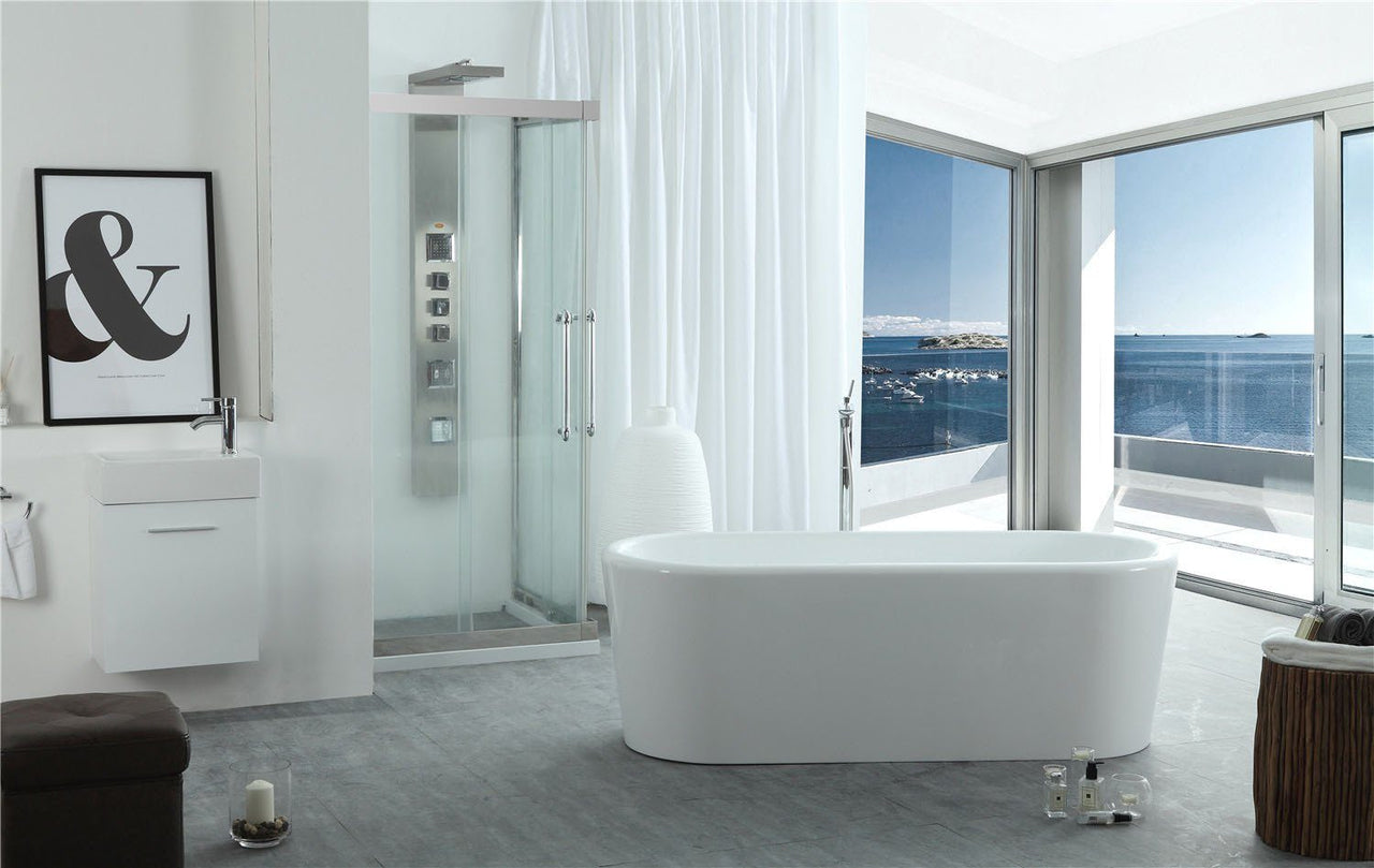 Virtu USA Serenity 67" x 27.5" Freestanding Soaking Bathtub FreeStanding Bathtub Virtu USA 