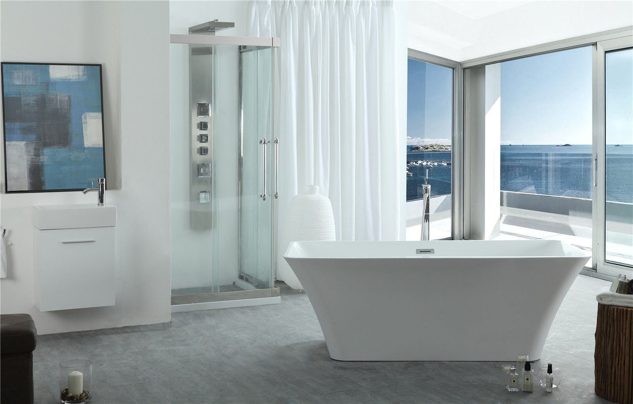 Virtu USA Serenity 67" x 29.5" Freestanding Soaking Bathtub FreeStanding Bathtub Virtu USA 