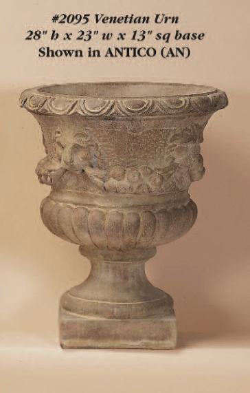Venetian Urn Cast Stone Outdoor Garden Planter Planter Tuscan 