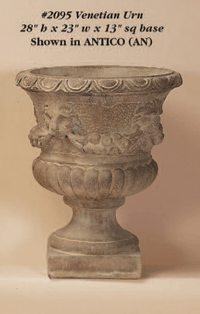 Thumbnail for Venetian Urn Cast Stone Outdoor Garden Planter Planter Tuscan 