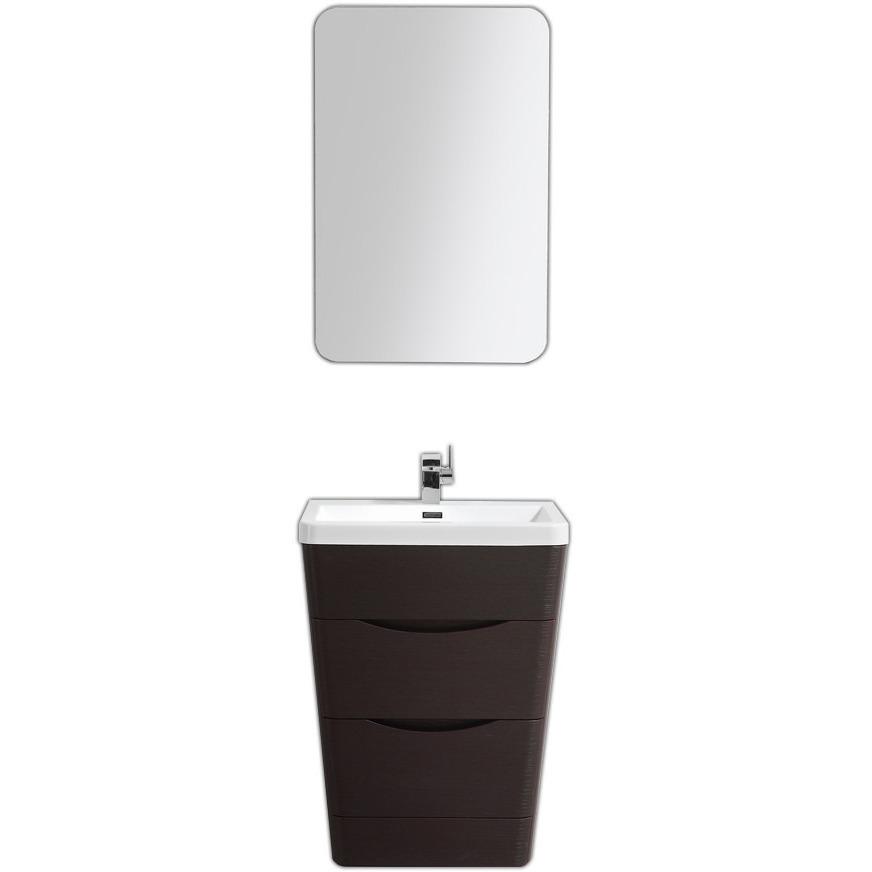 Eviva Victoria 25" Chest Nut Modern Vanity with White Integrated Acrylic Sink Vanity Eviva 