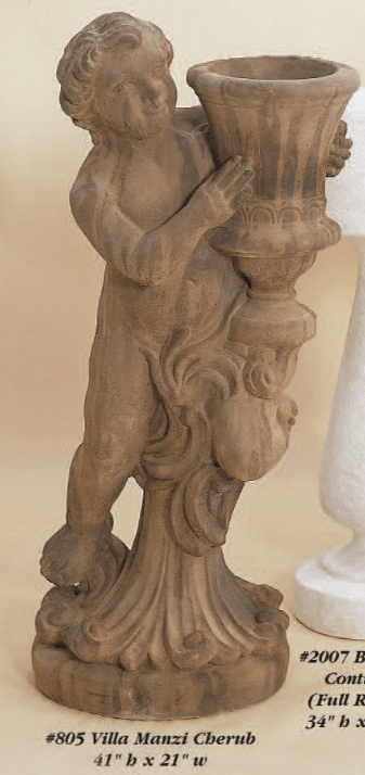 Villa Manzi Cherub Cast Stone Outdoor Garden Planter Planter Tuscan 