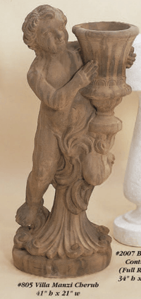 Thumbnail for Villa Manzi Cherub Cast Stone Outdoor Garden Planter Planter Tuscan 