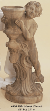 Thumbnail for Villa Manzi Cherub Cast Stone Outdoor Garden Planter Planter Tuscan 