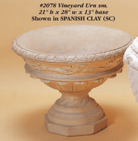 Thumbnail for Vineyard Urn Small Cast Stone Outdoor Garden Planter Planter Tuscan 