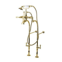 Thumbnail for Kingston Brass Vintage Freestanding Tub Filler Package, Polished Brass Clawfoot Tub Set Kingston Brass 