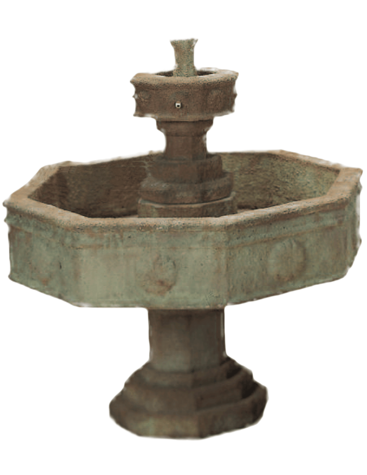 Volterra Two Tier Cast Stone Outdoor Garden Fountains With Spout Fountain Tuscan 