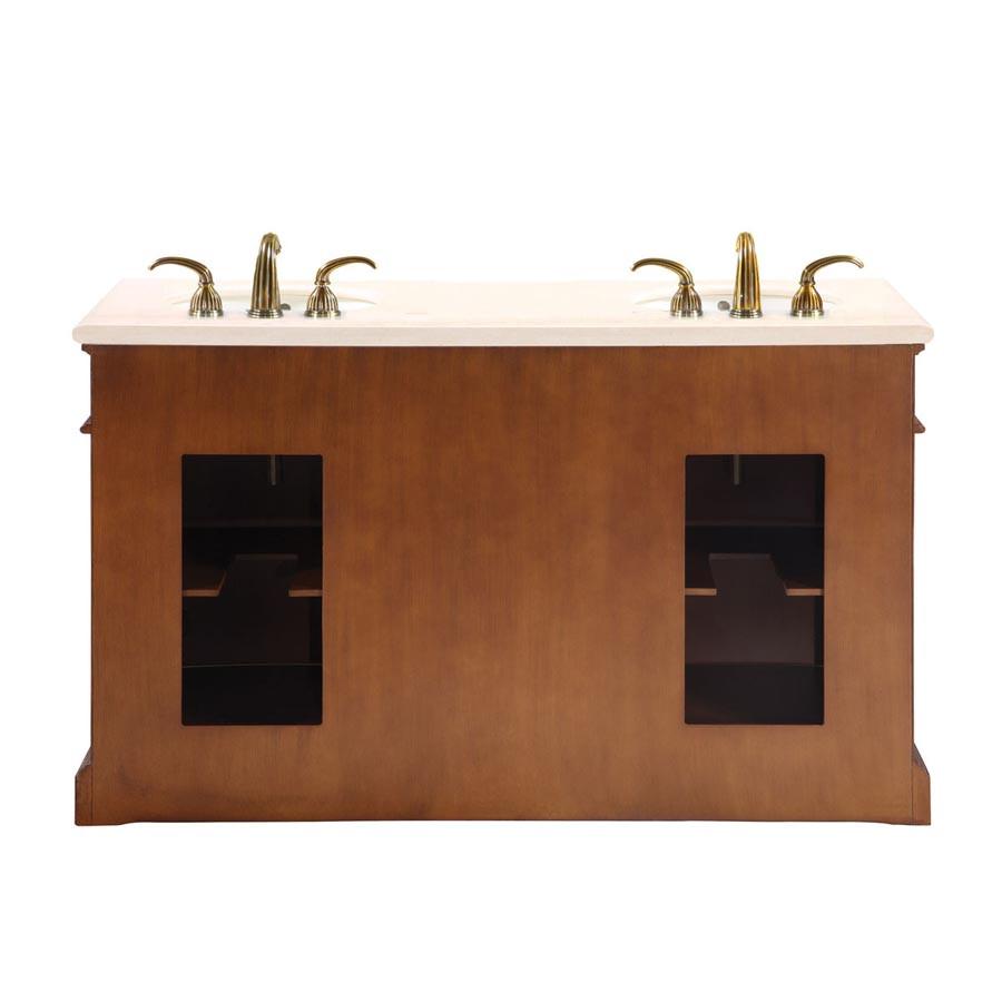 Silkroad 58" Traditional Double Sink Bathroom Vanity Vanity Silkroad Exclusive 