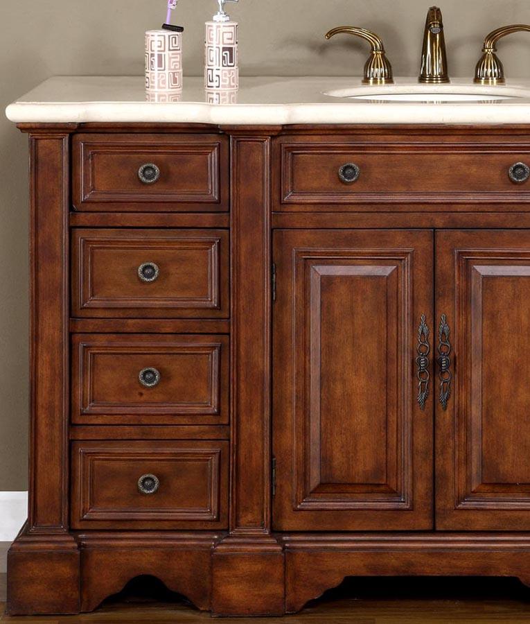 Silkroad 58.5" Traditional Single Sink Bathroom Vanity Vanity Silkroad Exclusive 