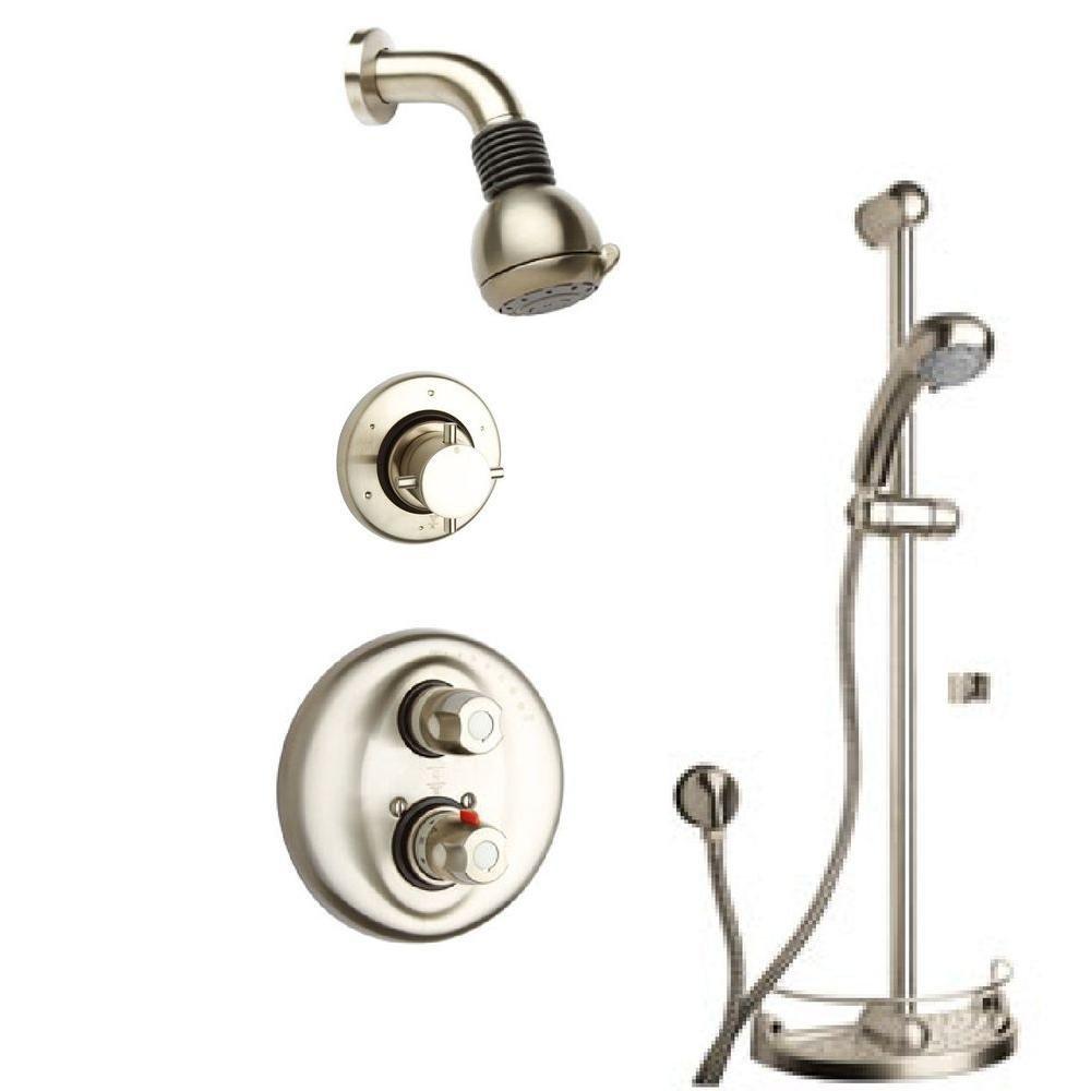 Latoscana Water Harmony Shower System Option 3 In A Brushed Nickel finish bathtub and showerhead faucet systems Latoscana 