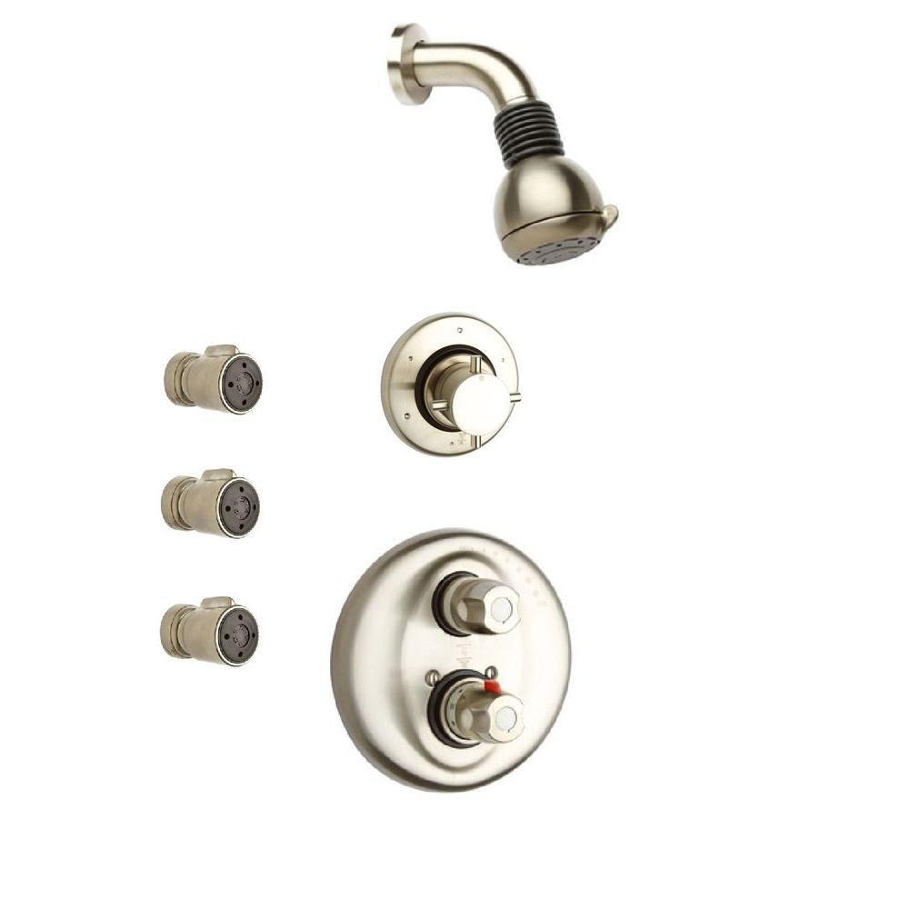 Latoscana Water Harmony Shower System Option 4 in a Brushed Nickel finish bathtub and showerhead faucet systems Latoscana 