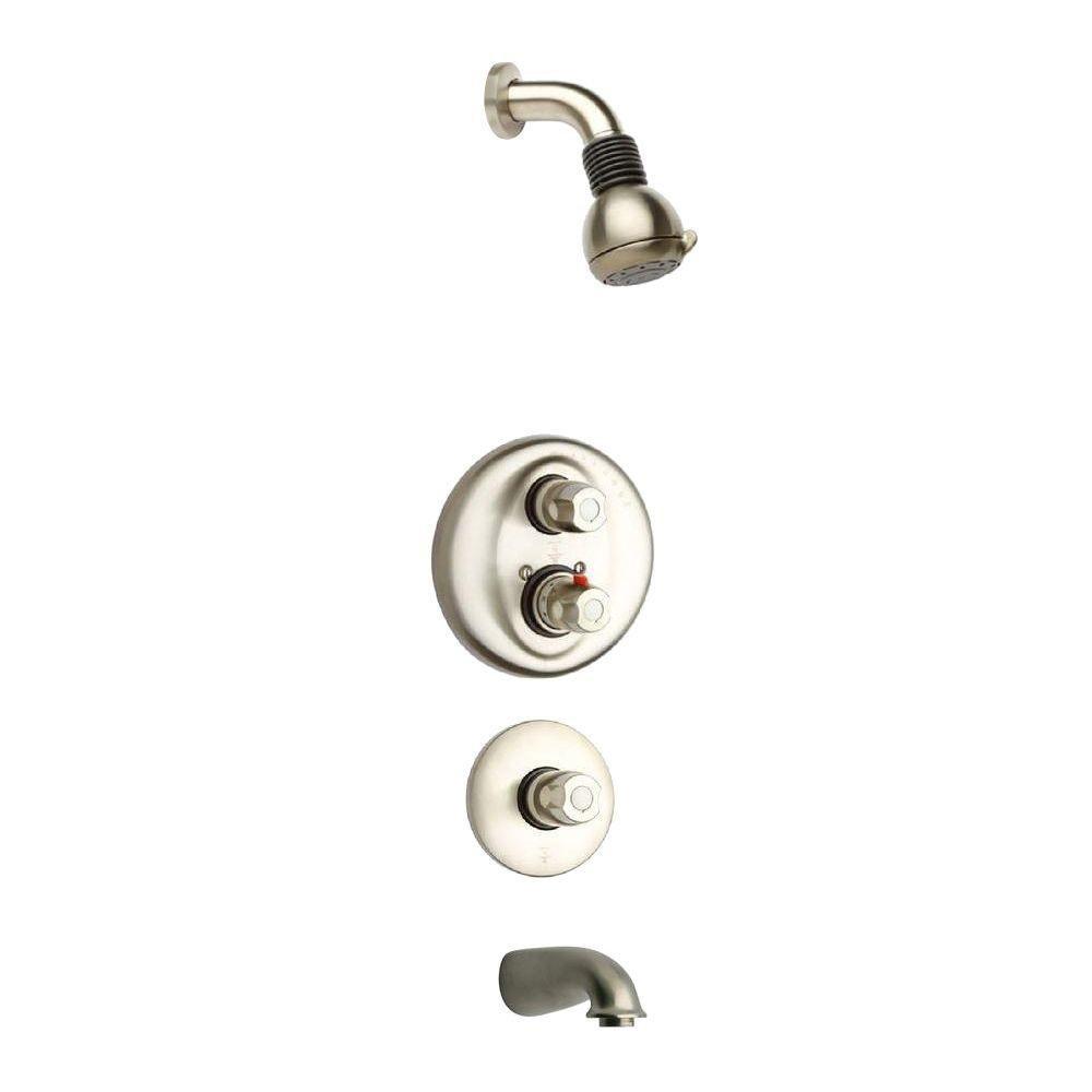 Latoscana Water Harmony Shower System Option 5 In A Brushed Nickel finish bathtub and showerhead faucet systems Latoscana 