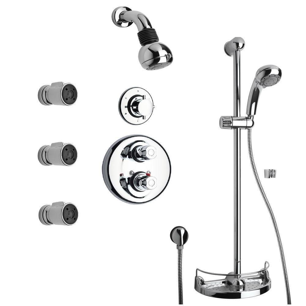 Latoscana Water Harmony Shower System Option 7 In A Chrome finish bathtub and showerhead faucet systems Latoscana 