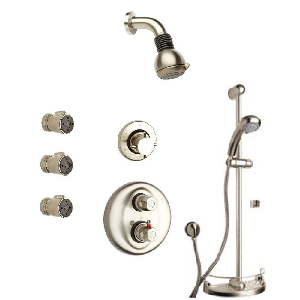Latoscana Water Harmony Shower System Option 7 In A Brushed Nickel Finish bathtub and showerhead faucet systems Latoscana 