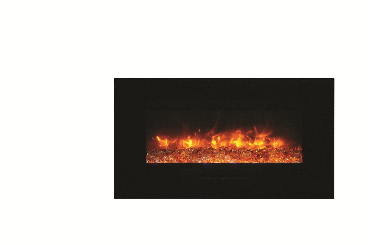 Amantii 34"Flush Mount fireplace w/ Blk Surround, Log set & 3 colors of media Electric Fireplace Amantii 