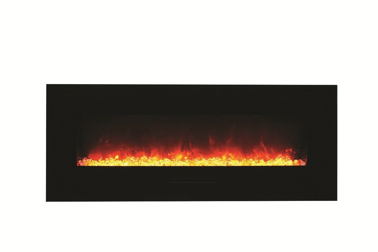 Amantii 48"Flush Mount fireplace w/ Blk Surround, Log set & 3 colors of media Electric Fireplace Amantii 