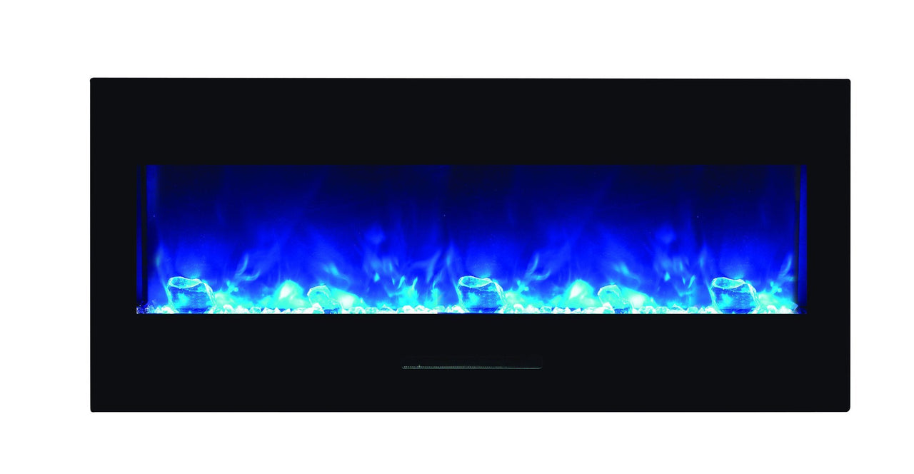 Amantii 8 PACK - 50" blk gls surround, NO LOG SET, Clear Media No Mood Light Electric Fireplace Amantii 
