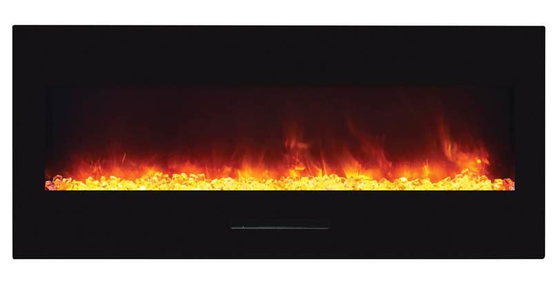 Amantii 50" fireplace w/ blk gls surround, log set & ice media No Mood light Electric Fireplace Amantii 