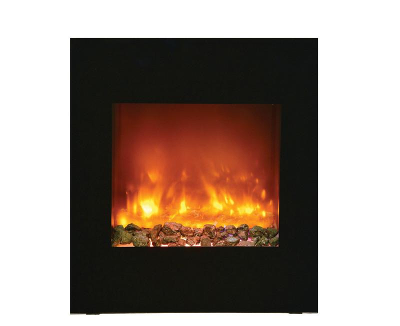 Amantii ZECL electric fireplace with blk surround, 11 pce. log set & Ice media Electric Fireplace Amantii 