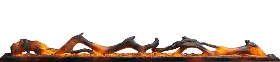 Amantii 50"fireplace w/ blk surround,log set & 3 colors of media No Mood light Electric Fireplace Amantii 