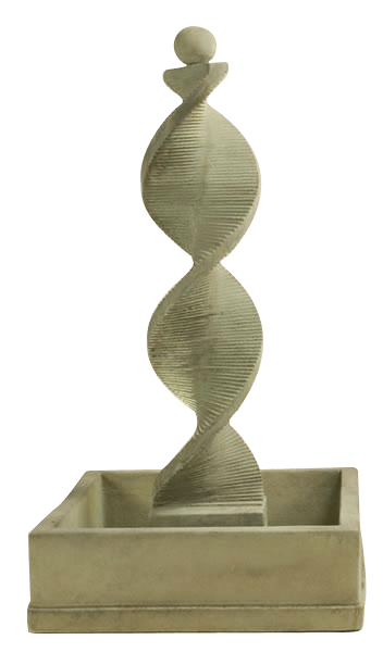 Water Spiral Outdoor Cast Stone Garden Fountain With Square Bowl And Ball Finial Fountain Tuscan 