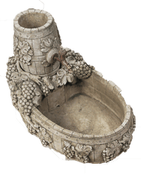 Thumbnail for Wine Barrel Cast stone Outdoor Garden Fountain With Spout Fountain Tuscan 