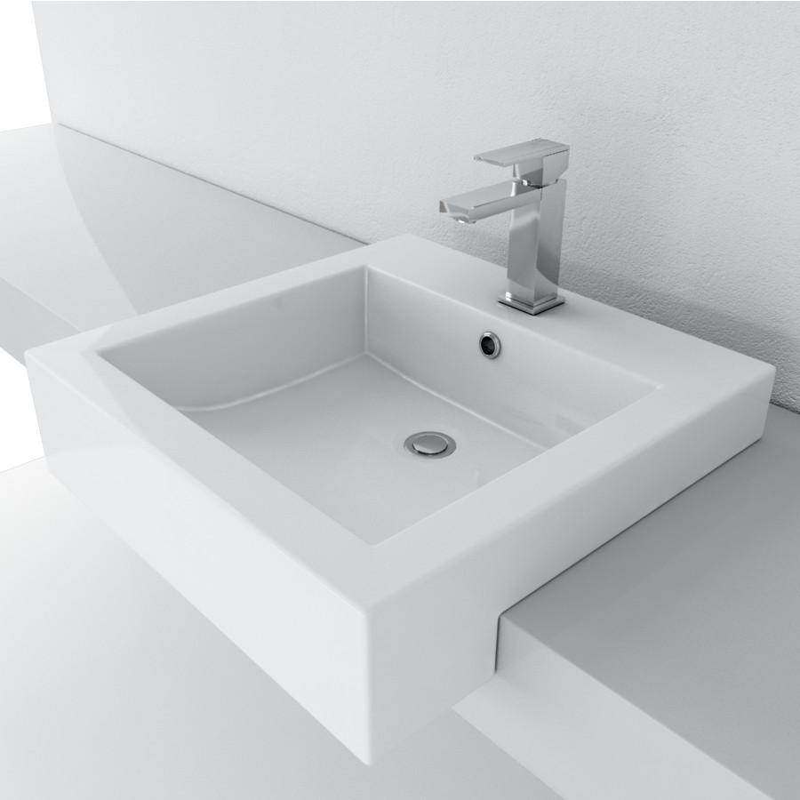 Cantrio Vitreous China semi recessed sink Ceramic Series Cantrio 