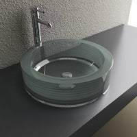 Thumbnail for Cantrio Round Layered glass vessel sink , Crystal Glass Glass Series Cantrio 