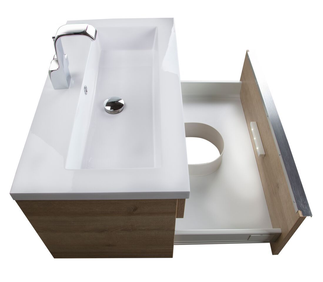 Trough Collection 30" Wall Mount Modern Bathroom Vanity - Organic By Cutler Cutler Kitchen & Bath Vanity 