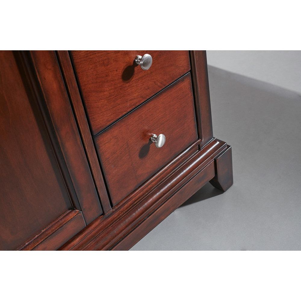 Eviva Elite Stamford® 48" Brown Solid Wood Vanity Set with Double OG Crema Marfil Marble Top & White Undermount Porcelain Sink Vanity Eviva 