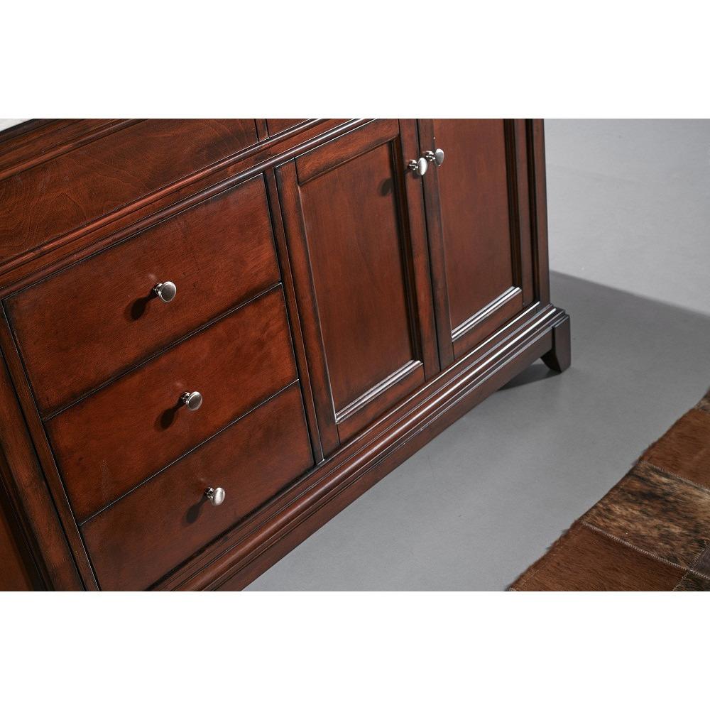 Eviva Elite Stamford® 72" Brown Solid Wood Vanity Set with Double OG Crema Marfil Marble Top Vanity Eviva 
