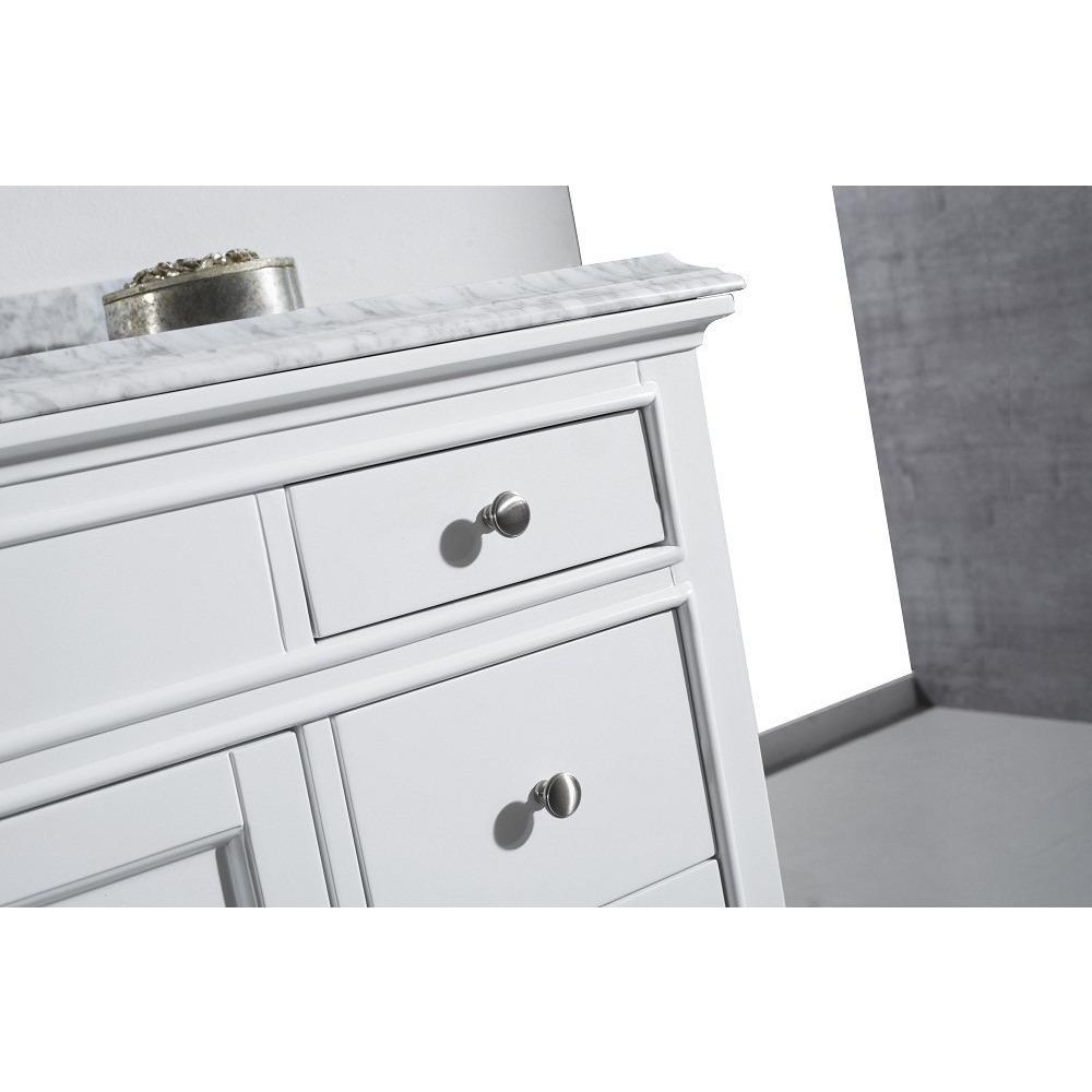 Eviva Elite Stamford® 48" White Solid Wood Vanity Set with Double OG White Carrera Marble Top Vanity Eviva 