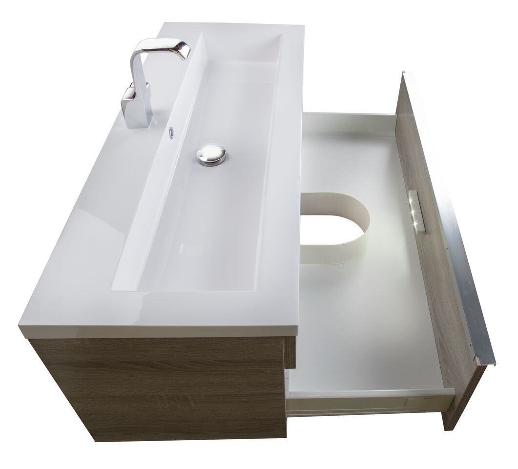 Trough Collection 42" Wall Mount Modern Bathroom Vanity - Dorato By Cutler Cutler Kitchen & Bath Vanity 