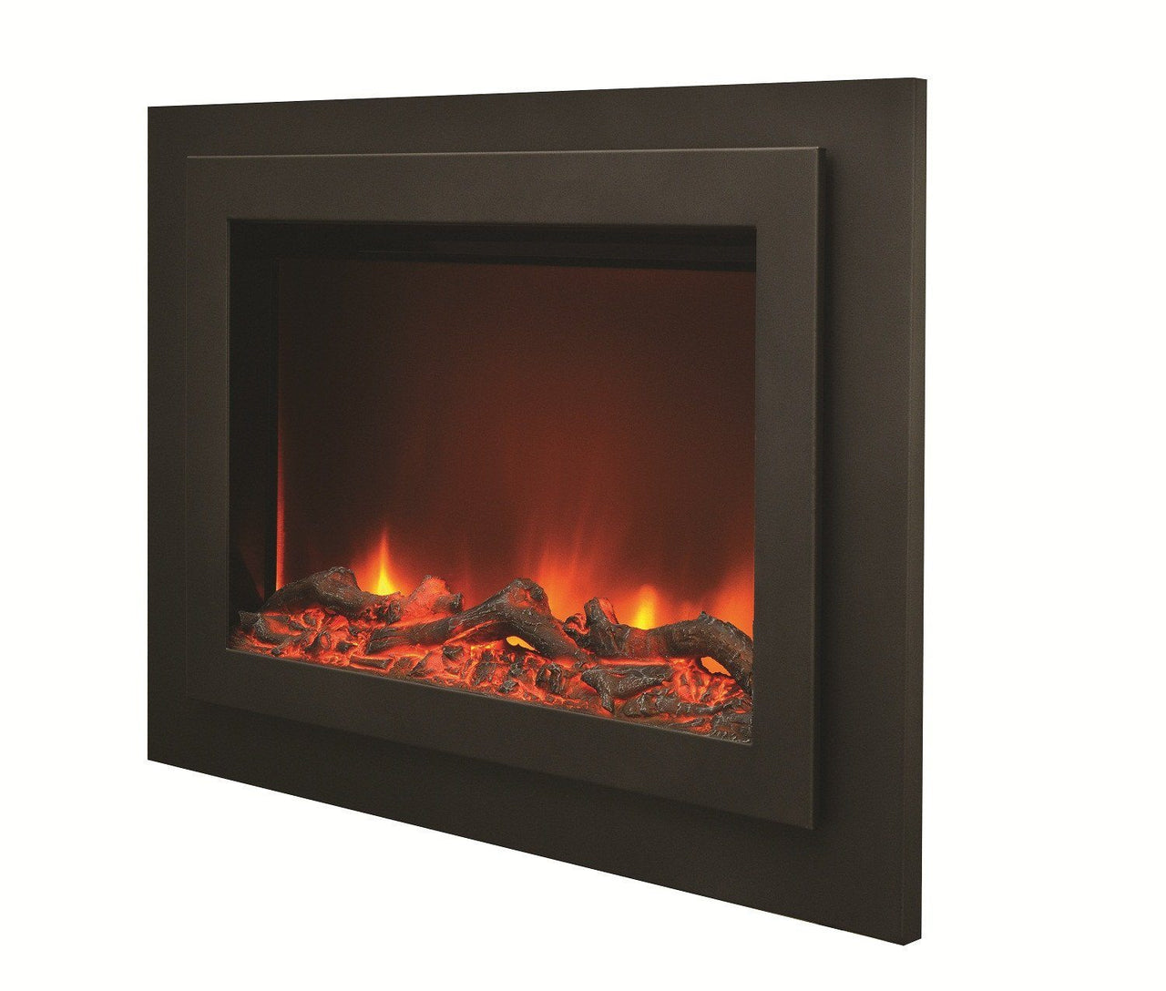 Amantii 38" Zero Clearance Unit with 45" x 34" Black Steel Surround & overlay Electric Fireplace Amantii 