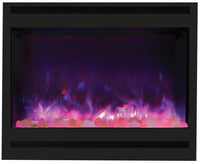 Thumbnail for Amantii Zero Clearance Electric w/Square Steel Surround Log & 3 colors media Electric Fireplace Amantii 