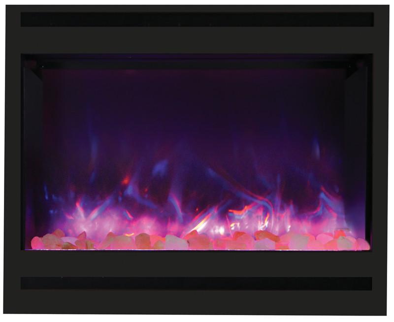 Amantii Zero Clearance Electrc Fireplace w/Arch Steel Surround Log and ICE media Electric Fireplace Amantii 