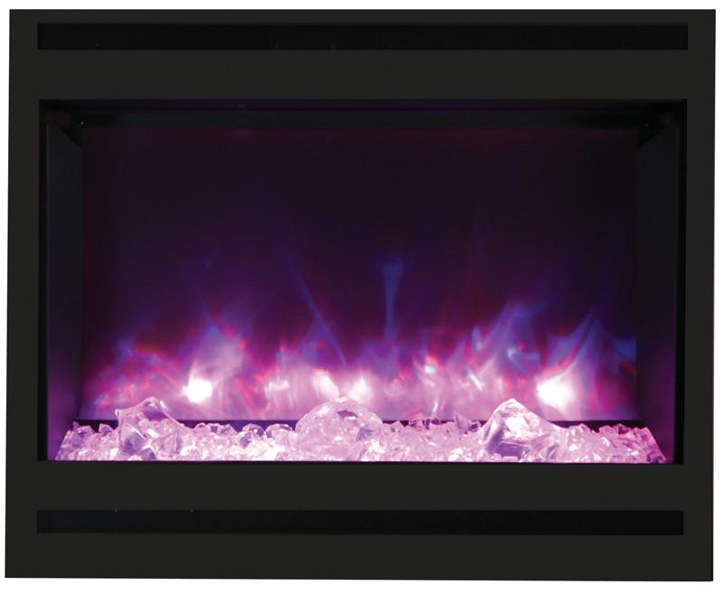 Amantii Zero Clearance Electric w/Square Steel Surround Log & 3 colors media Electric Fireplace Amantii 