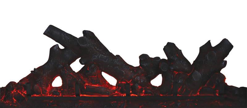 Amantii ZECL fireplace with 29" x 39" blk gls surround, log set 3 colors media Electric Fireplace Amantii 