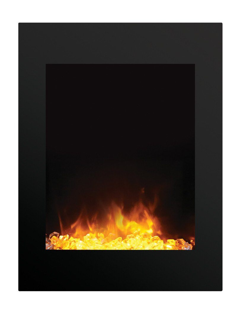 Amantii ZECL fireplace with 29" x 39" blk gls surround, log set 3 colors media Electric Fireplace Amantii 