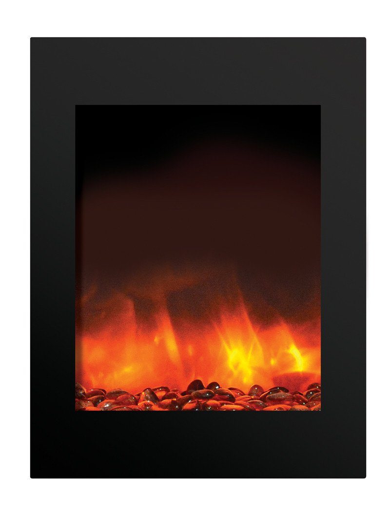 Amantii ZECL fireplace with 29" x 39" blk gls surround, log set 3 colors media Electric Fireplace Amantii 
