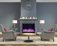 Thumbnail for Amantii Zero Clearance Electric w/Square Steel Surround Log and ICE media Electric Fireplace Amantii 