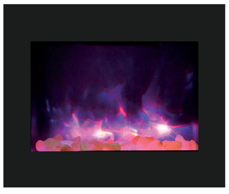 Amantii 39" ZECL fireplace with blk gls surround, log set and 3 colors media Electric Fireplace Amantii 