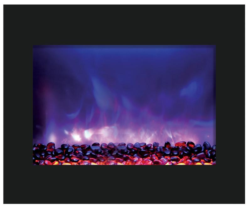 Amantii 39" ZECL fireplace with blk gls surround, log set and 3 colors media Electric Fireplace Amantii 