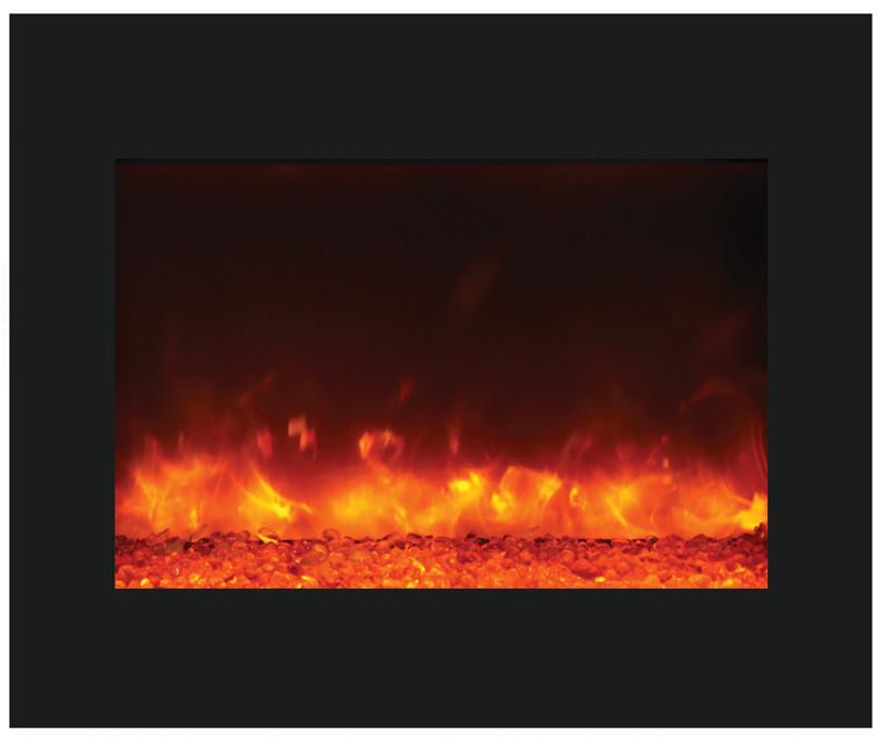 Amantii 39" ZECL fireplace with blk gls surround, log set and 3 colors media Electric Fireplace Amantii 